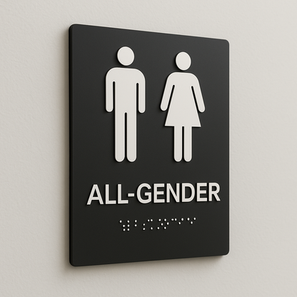 All‑Gender Restroom Sign | Minimal Classic
