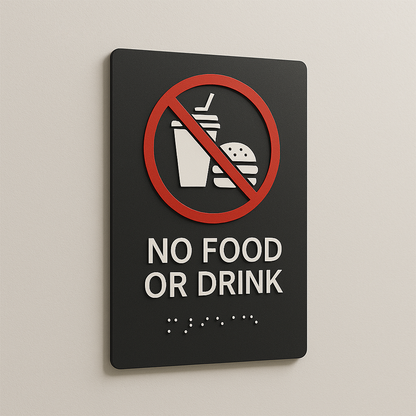 No Food or Drink Sign | Minimal Classic