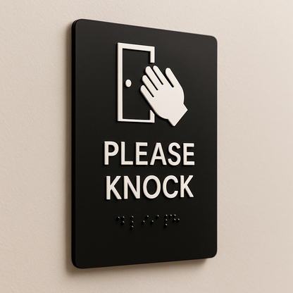 Please Knock Sign | Minimal Classic