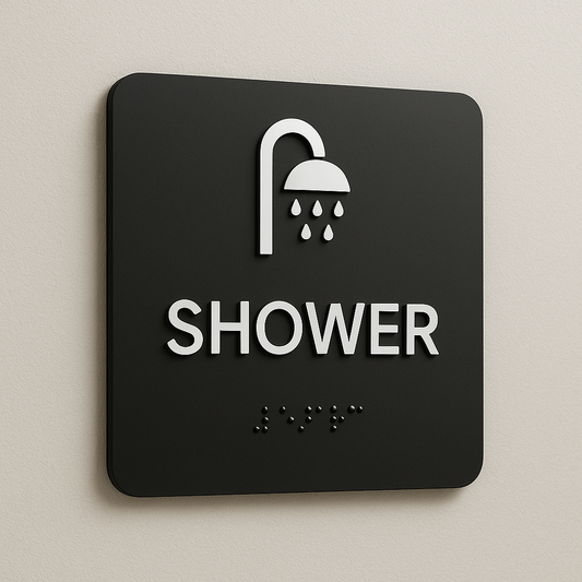 Sign Shower Sticker Elegant Shower & Washroom Signs - Spa Amenities – Wesign