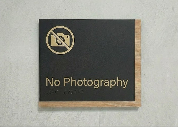 No Photography Sign | Edge Wood
