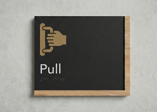 Pull Sign | Edge Wood