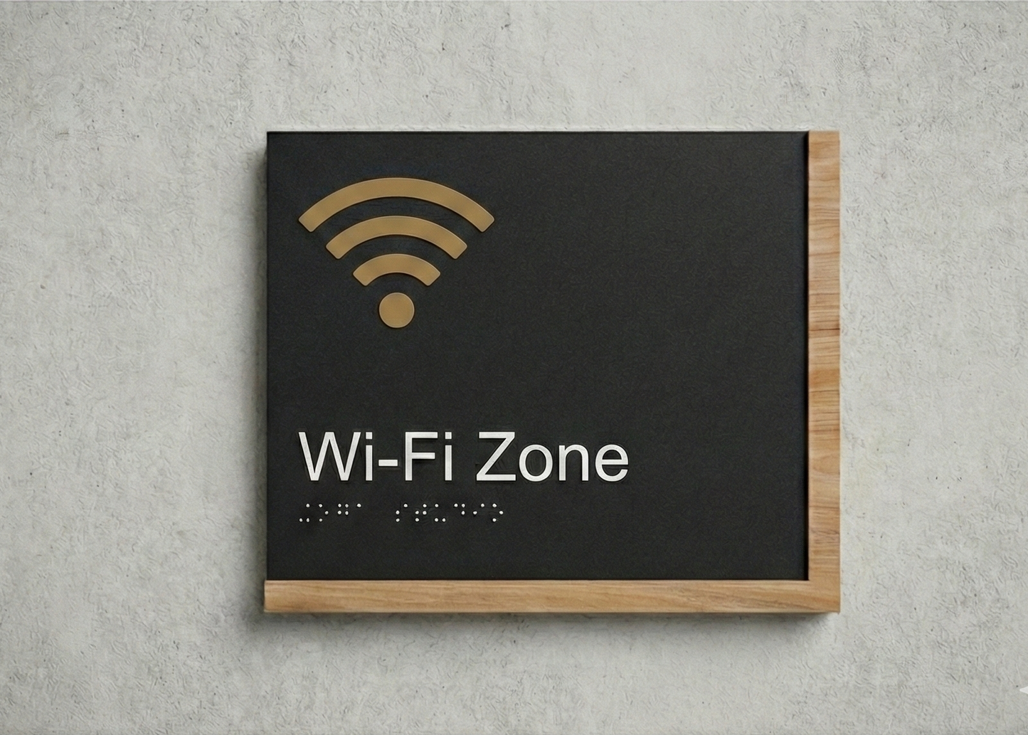 Wi‑Fi Zone Sign | Edge Wood