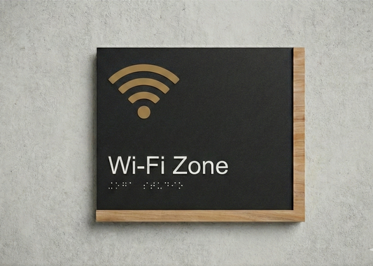 Wi‑Fi Zone Sign | Edge Wood